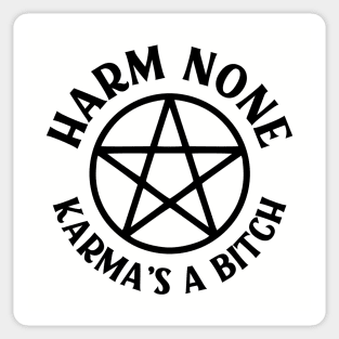 Harm None Karma's a Bitch Cheeky Witch® Wiccan Pentacle Sticker